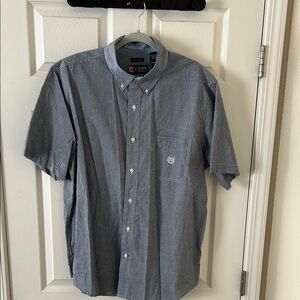 Chaps Blue Checkered Short Sleeve Shirt